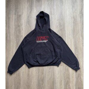 Vintage Y2K UFC Ultimiate Fighting Championship MMA Black Hoodie Promo Rare Logo